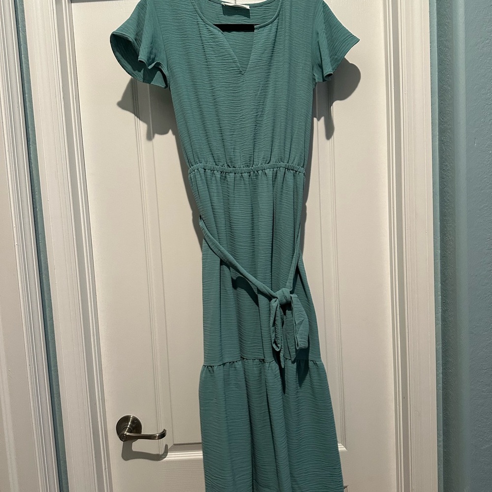 Lucky Brand Green V-Neck Midi Sundress NWOT